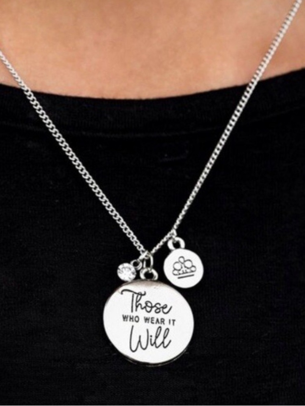 Paparazzi Silver 'Those Who Wear It Will' Birthday Pendant Necklace